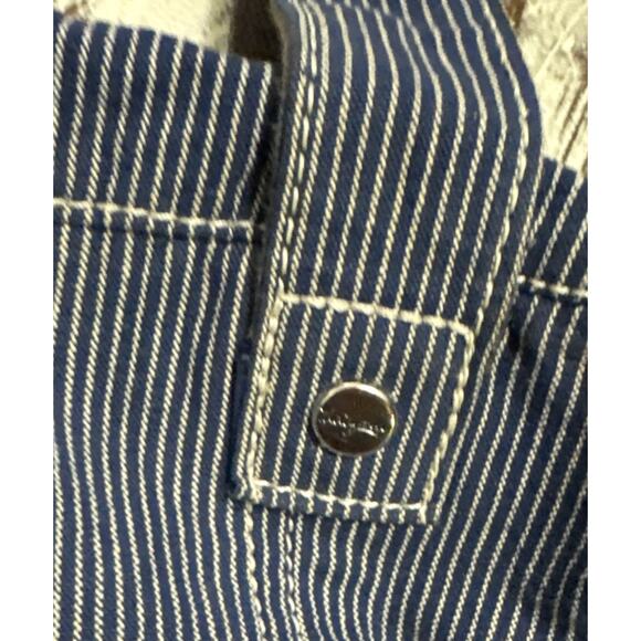 Thirty-One Casual Cargo Tote Blue Striped Handle Shoulder Bag - Picture 9 of 10